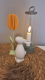 Led lantaarn | Kaars zand of olijfgroen