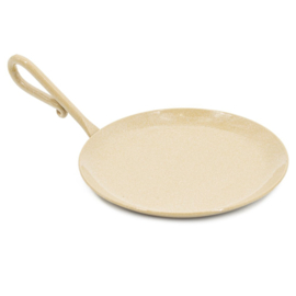 Metalen tray met handvat | beige