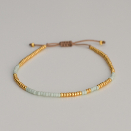 Kralenarmband | goud mint