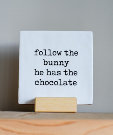 tegeltje 13 x 13 | follow the bunny