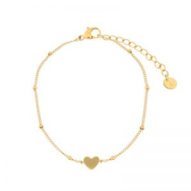 Armband gesloten hart | goud | kind