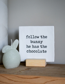tegeltje 13 x 13 | follow the bunny