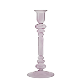 Kandelaar glas | Roze 28,5cm