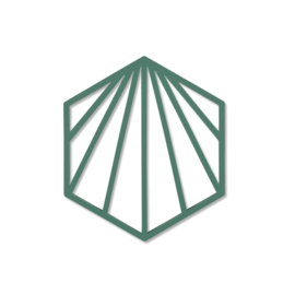 Onderzetter | hexagon schelp groen