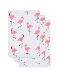 Hydrofiel washandjes flamingo