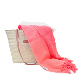 Hamamdoek Badstof - Coral rose oranje - 90x206cm