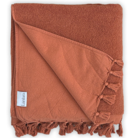 Hamamdoek Badstof - Terracotta rood - 90x190cm