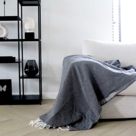 Plaid Grand foulard OTTOMAN - Zwart Antraciet - 190x300cm