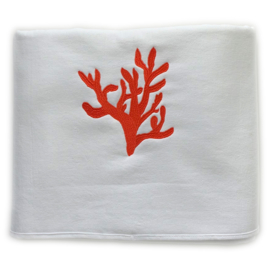 Hammam towel terry Red Coral - White - 98x190cm