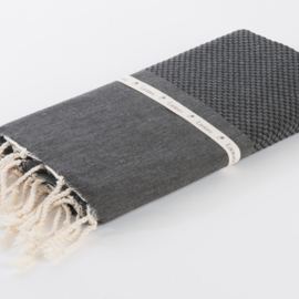 Hammam towel Honeycomb - Black - 100x200cm