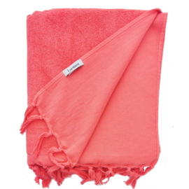 Hamamdoek Badstof - Coral rose oranje - 90x206cm