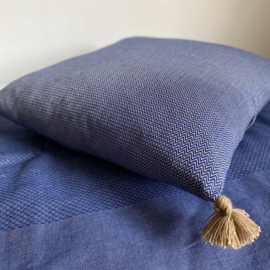 Kussen Pompons - Blauw - 55x55cm