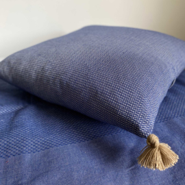 Cushion Pompons - Blue - 55x55cm