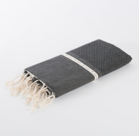 Hammam towel Honeycomb - Black - 100x200cm