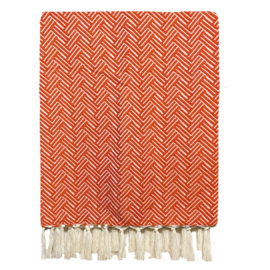 Plaid Wool Vienna - Deep Orange - 150x250cm