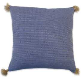 Kussen Pompons - Blauw - 55x55cm