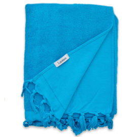Hamamdoek  Badstof - Turquoise Blauw - 90x206cm