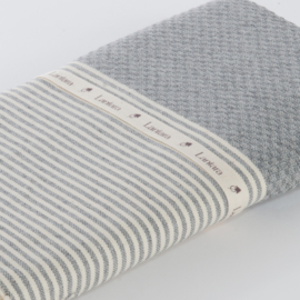 Hammamtowel Honeycomb - Grey with ecru stripes 100x200cm