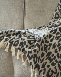 Plaid Sprei Panter - Zand Zwart - 150x250cm