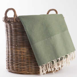 Plaid Grand foulard Wafel - Olijf groen - 190x300cm
