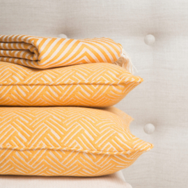 Plaid Decke Oslo Wolle - Saffron Yellow - 120x150cm