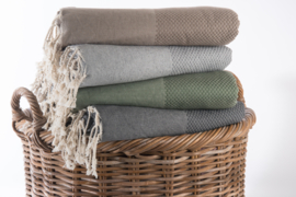 Plaid Grand foulard Wafel - Taupe - 190x300cm