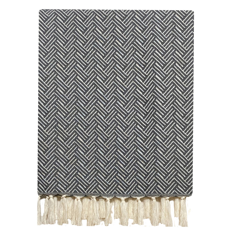 Plaid Wool Vienna - Dark Grey - 160x250cm