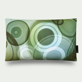 Kussen "Bottles" groen, beige, zwart 60x40cm