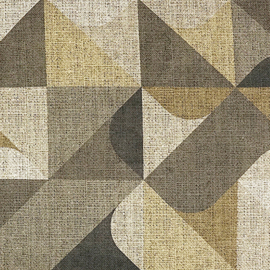Kussen" Village" bruin, beige, katoen 50x50cm