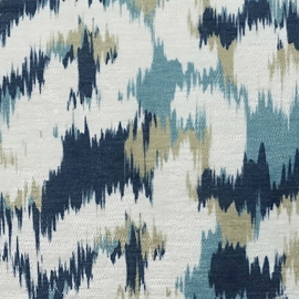 Sierkussen velours, beige, creme, donker blauw "Borneo Blue" 45x45cm