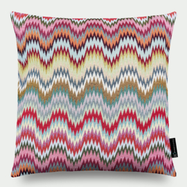 Kussen jacquard rood, roze, beige 55x55cm