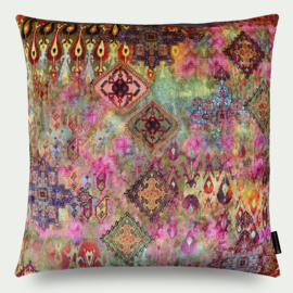 Kussen "Marrakech" velours oranje, roze 65x65 cm