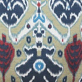 Sierkussen  velours, beige, donker blauw, rood "Lombok gold" 55x55cm