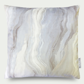 Kussen velours "Lava Alabaster" grijs , creme, marmer 50x50cm
