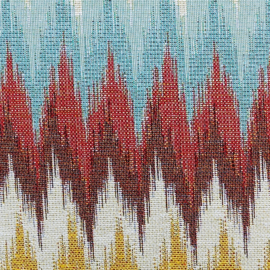 Kussen bruin, beige, oker, blauw "Guana"  60x40cm