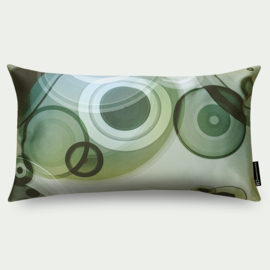 Kussen "Bottles" groen, beige, zwart 50x30cm