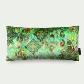 Sierkussen "Marrakech" groen, rechthoekig, velours 65x35cm