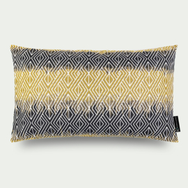 Kussen oker, zwart "Aimee"  60x38cm