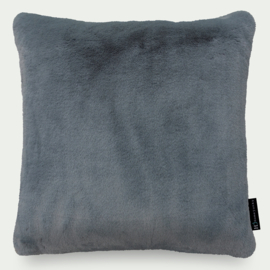 Kussen"mink" kunstbont petrol, grijs-blauw 55x55cm