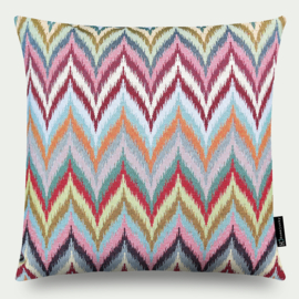 Sierkussen "Obi" katoenmix rood, roze, groen, blauw  55x55cm