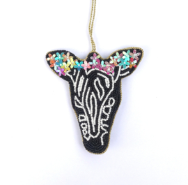 Zebra with flowers