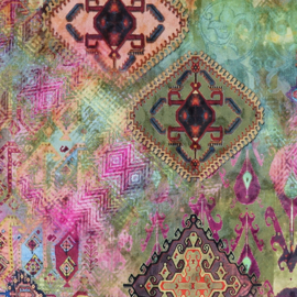 Kussen "Marrakech" velours oranje, roze 65x65 cm