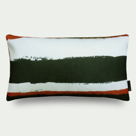 Decoratief kussen Stripes zwart, wit, roestbruin 50x30cm