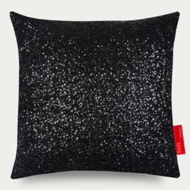 Kussen "Sparkling" zwart, pailletten, velours 50x50cm
