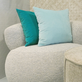 Kussen effen velours turquoise 45x45cm