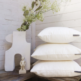 Kussen velours "Warm White"  wit, roomwit 45x45cm