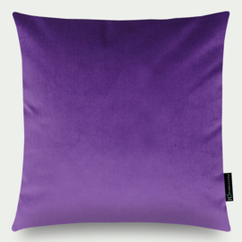 Kussen effen velours paars 45x45cm