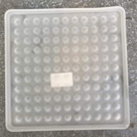 SCHAAL ONDERZETTER GLAS MAT WIT VIERKANT 21,5 CM