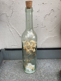 FLES MET DROOGBLOEMEN EN LED LICHTJES