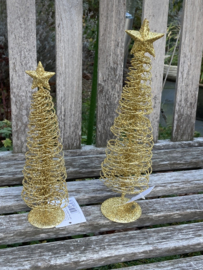 KERSTBOOM SPIRAAL GOUD SET 26 EN 32 CM
